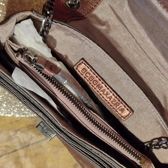 BCBGMAXAZRIA Brown Metallic Crossbody Bag - Picture 7 of 8